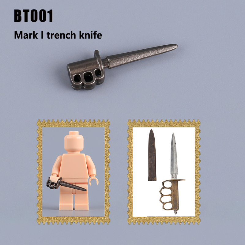 WWI US Trench Knife Building Block Weapon Minifigs Accessories Military M1917 Mark I Historical Soldier Brick Gifts Toys Compatible BT001 BT002