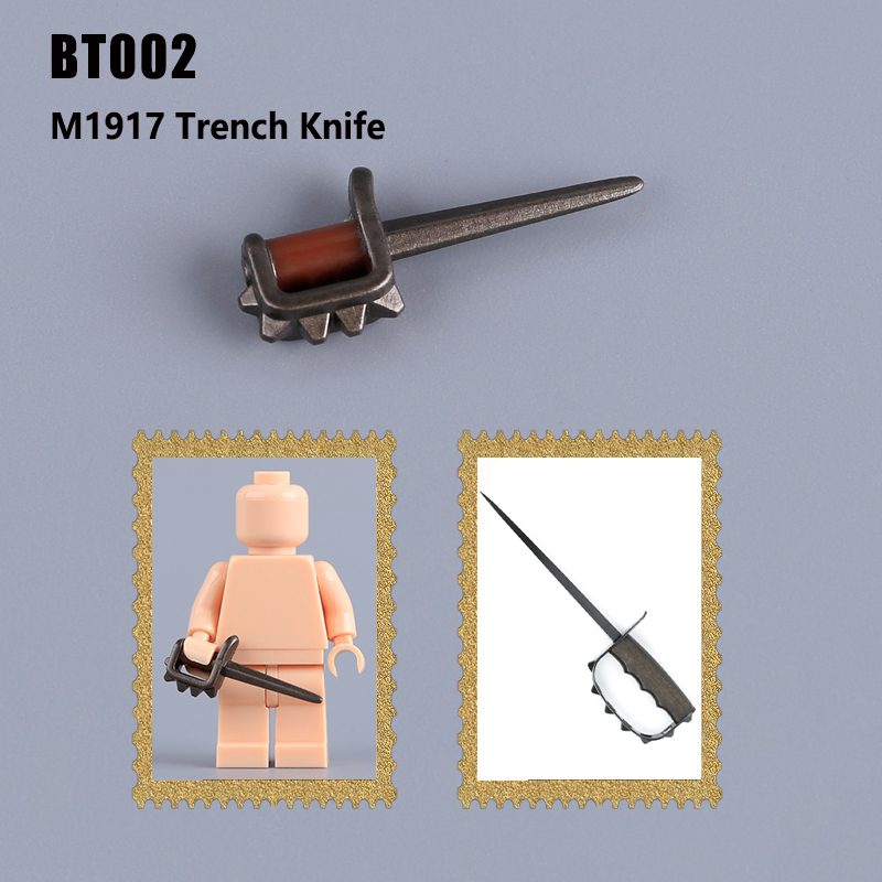 WWI US Trench Knife Building Block Weapon Minifigs Accessories Military M1917 Mark I Historical Soldier Brick Gifts Toys Compatible BT001 BT002