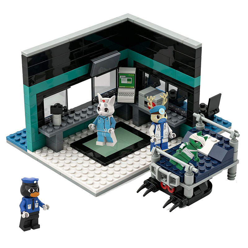 Animal Hospital Game Characters Minifigs Building Block Cat Nurse Duck Security Dog Nurse Deer Doctor Monster Patient Toy Gifts 958