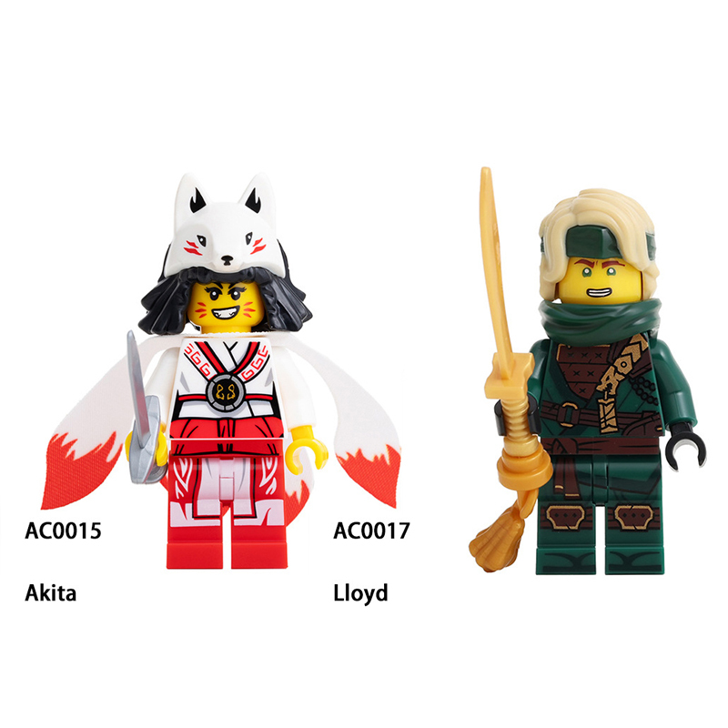 Ninjago Grimfax Minifigs Game Akita Lloyd Minifigs Building Block Fantasy Ninja Collection Toy Fans Gifts Compatible AD0017 AD0018
