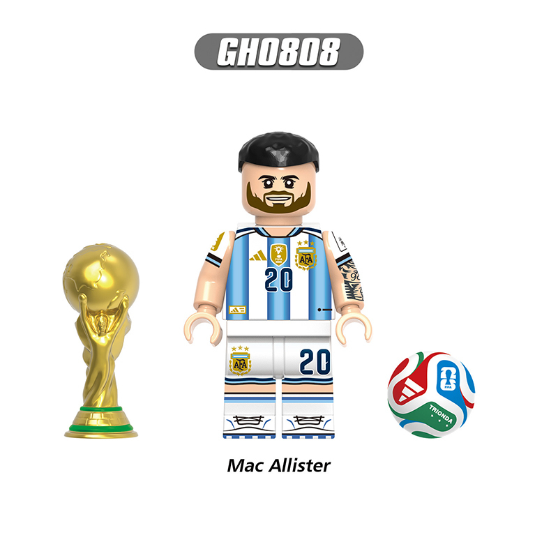 World Cup Football Player Lisandro Martinez De Paul Minifgs Neuer Building Blocks Messi Sports Team Bricks Toy Fans Gift G0204
