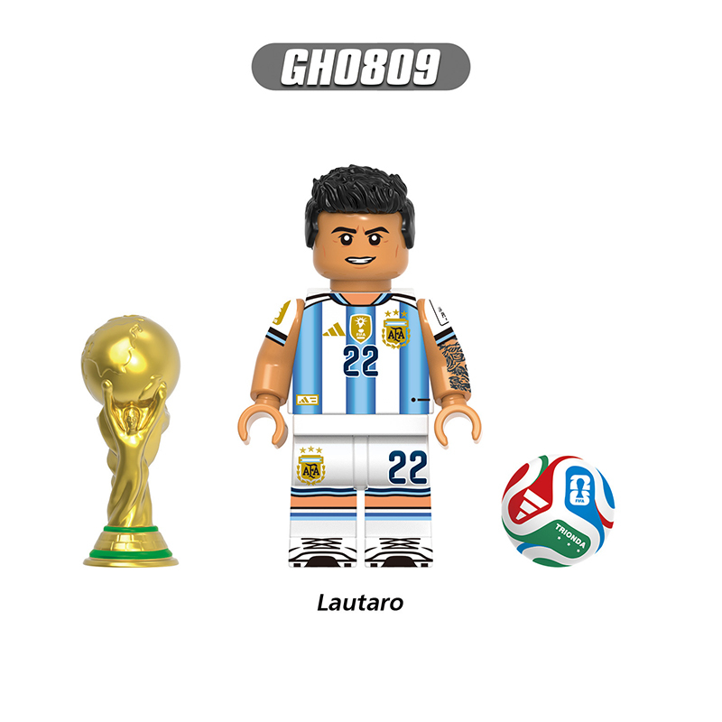 World Cup Football Player Lisandro Martinez De Paul Minifgs Neuer Building Blocks Messi Sports Team Bricks Toy Fans Gift G0204