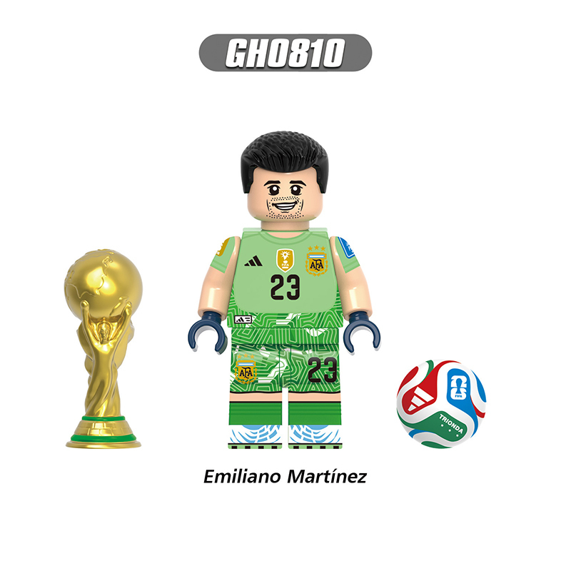 World Cup Football Player Lisandro Martinez De Paul Minifgs Neuer Building Blocks Messi Sports Team Bricks Toy Fans Gift G0204