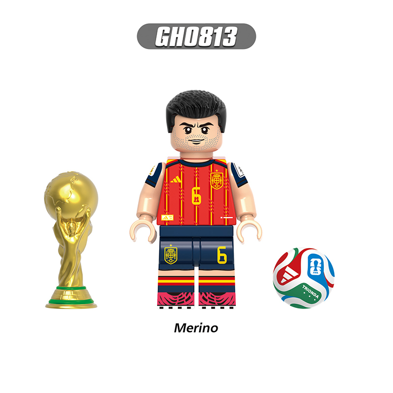 World Cup Football Player Spanish National Team Minifgs Rodri Gavi Building Blocks Olmo Eric Sports Team Bricks Toy Gift Fans G0205