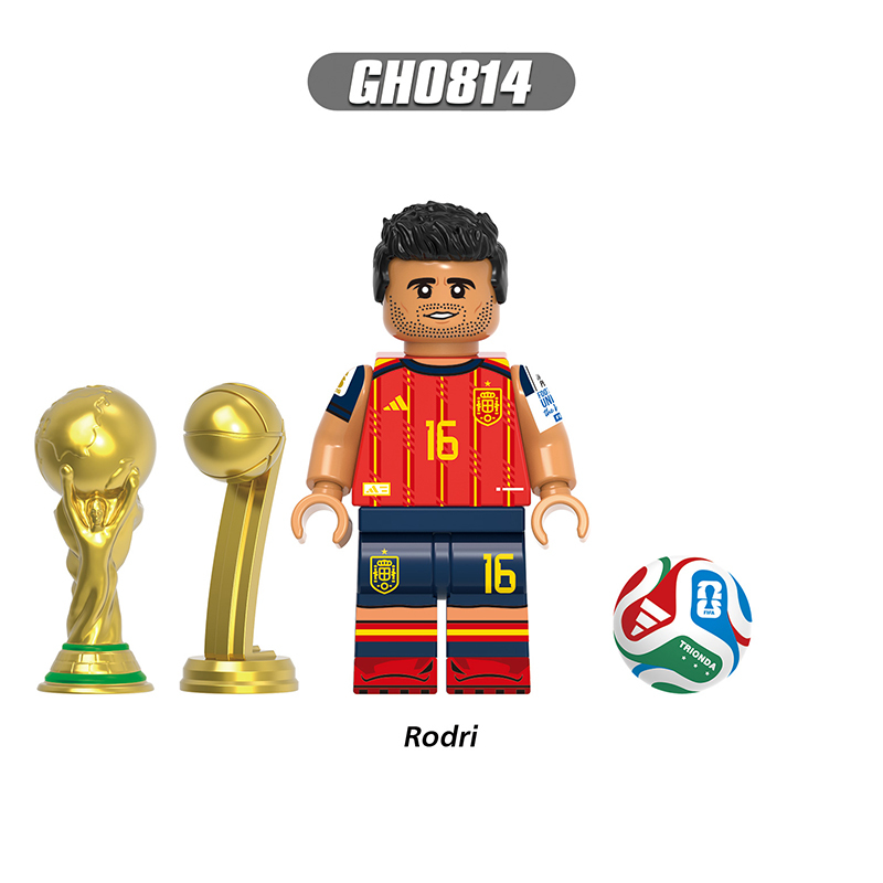 World Cup Football Player Spanish National Team Minifgs Rodri Gavi Building Blocks Olmo Eric Sports Team Bricks Toy Gift Fans G0205