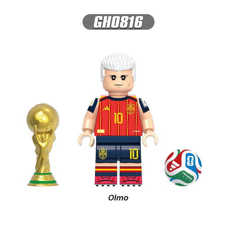 World Cup Football Player Spanish National Team Minifgs Rodri Gavi Building Blocks Olmo Eric Sports Team Bricks Toy Gift Fans G0205