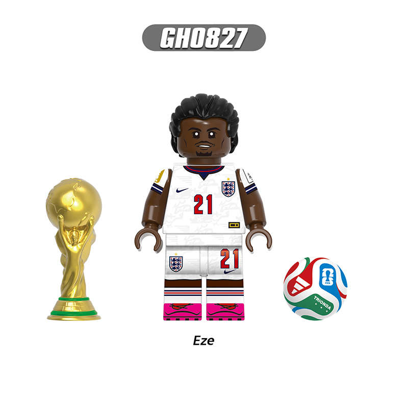 World Cup Football Player Egland National Team Minifgs Bellingham Building Blocks Rice Saka Kane Madueke Bricks Toy Fans Gift G0206