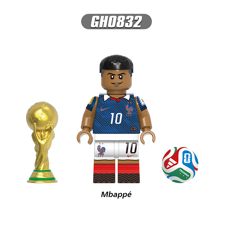 World Cup Football Player France National Team Upamecano Mbappe Minifgs Building Blocks Sports Team Bricks Toy Fans Gift G0207