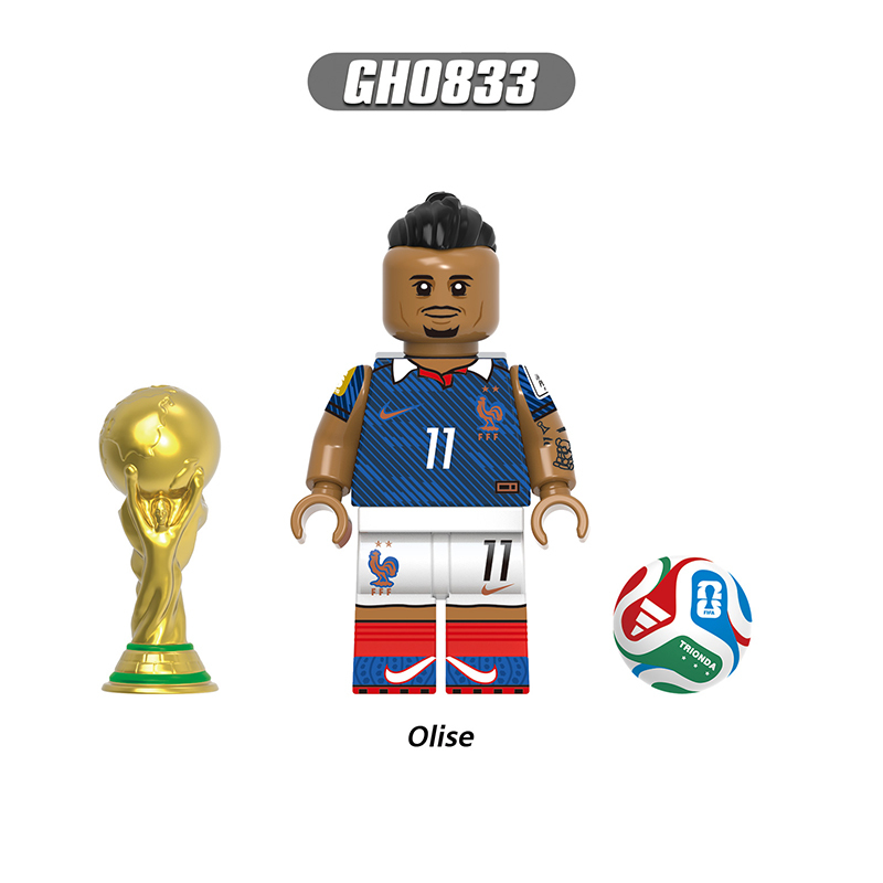 World Cup Football Player France National Team Upamecano Mbappe Minifgs Building Blocks Sports Team Bricks Toy Fans Gift G0207
