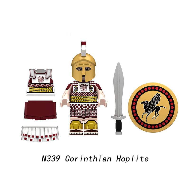 Medieval Kinght Ancient Greek Warrior Minifigs Classical Greek Soldiers Building Block Spears Shields Spartan Style Historical Toys Gifts N339-346