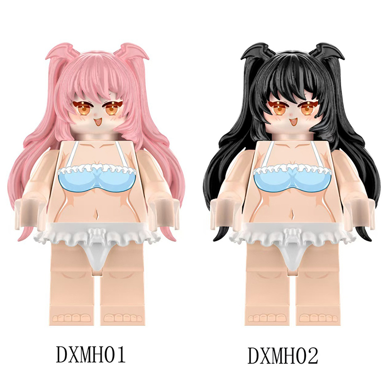 Japanese Anime Mirmo de Pon Pink Xi Girl 01 Building Blocks Mecha Beauty Series Minifigs Mo Xi Girl Collectible Toy Gifts DXMH01 DXMH02
