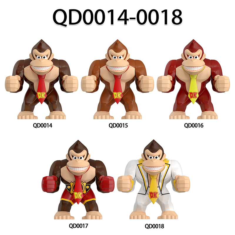 Animal Series Gorilla Minifigs Building Blocks Scar Kin Weapon Helmet Gun Peter Jackson's King Kong Toys Children Gifts Boys QD0014-0018