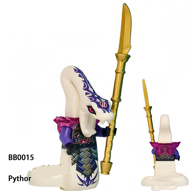 Ninjago Crystalized Pythor Minifigs Building Bloc Snake Villain Character Collectible DIY MOC Toys Gifts BB0015