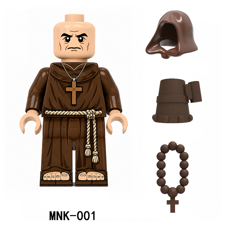 Medieval Monk Aldric Minifigs Monastery Cleric Character Religious Priest Building Block  MOC Collectible Toy Gifts Compatible