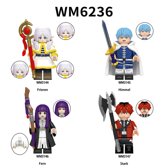 Beyond Journey’s End Mini Anime Frieren Minifigs Building Blocks Cartoon Movie Model Toys Decoration Children Gift WM6236