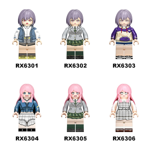 Japanese Anime BanG Dream MyGO Tomori  Minifigs Takamatsu Anon Chihaya Building Block Character Children Toy Gifts RX6301-6306