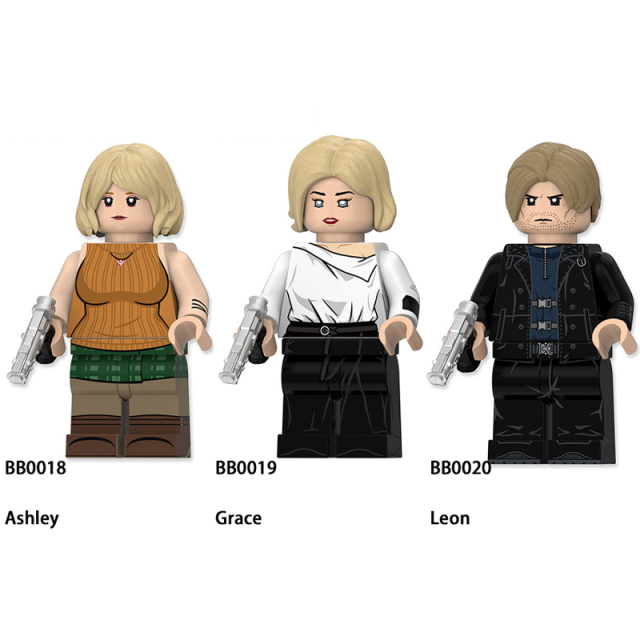 Resident Evil Leon Grace Ashley Building Block Survival Horror Game Character Minifigs Collectible Model Toy MOC Display Gifts BB0018-0020