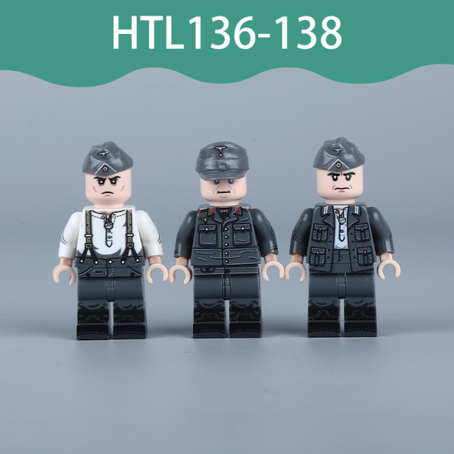 WW2 German Military General Gerhard von Schwerin Minifigs Uniform Jacket Shirt Soldier UV Building Block Historical Army Toys Gifts HTL136-138