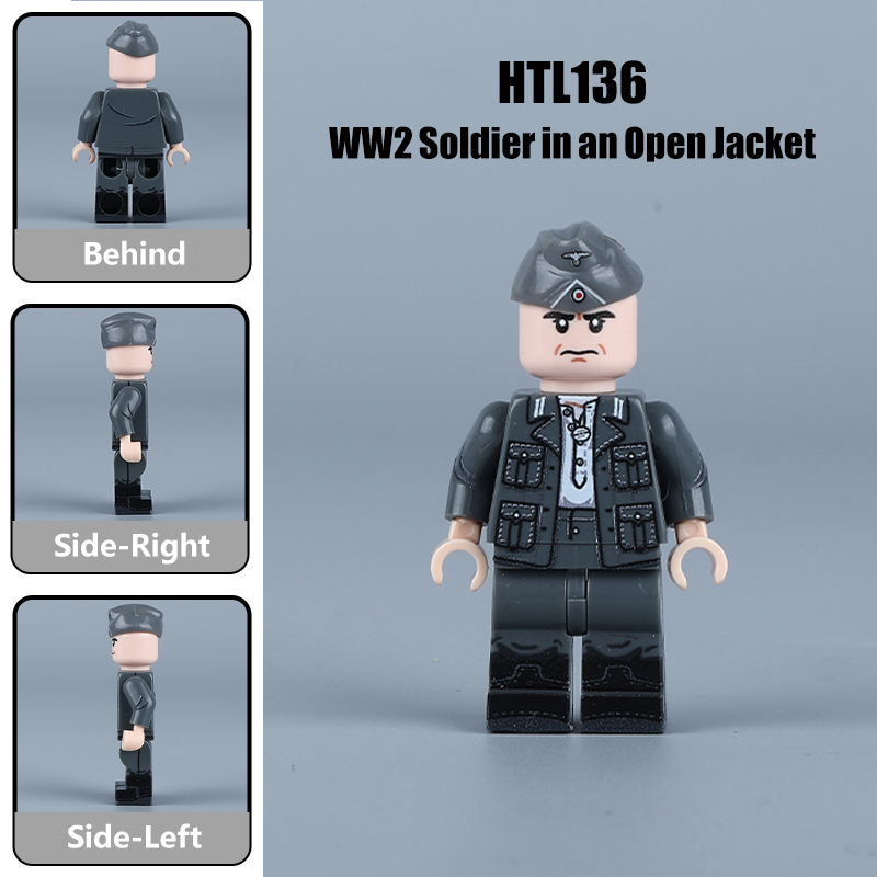 WW2 German Military General Gerhard von Schwerin Minifigs Uniform Jacket Shirt Soldier UV Building Block Historical Army Toys Gifts HTL136-138