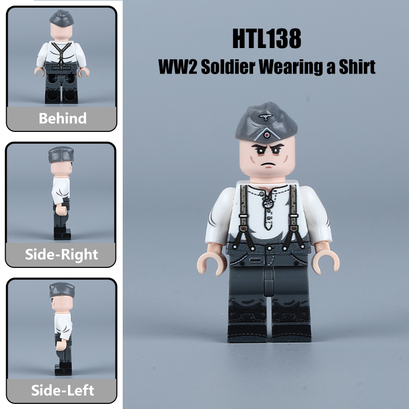 WW2 German Military General Gerhard von Schwerin Minifigs Uniform Jacket Shirt Soldier UV Building Block Historical Army Toys Gifts HTL136-138