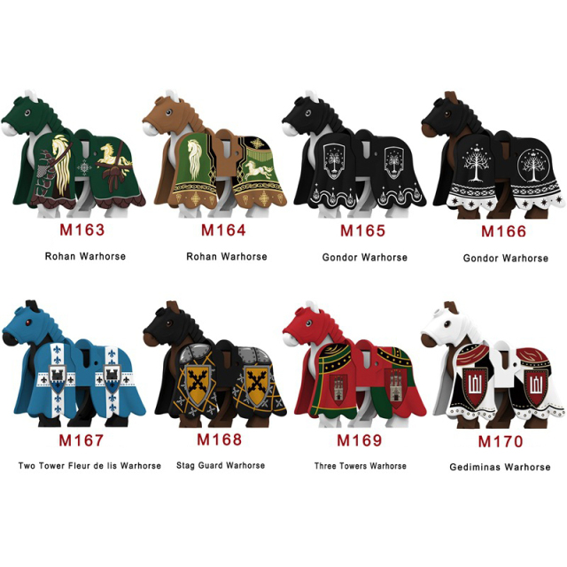 Medieval Rohan Warhorse Knight Building Blocks Gondor Horse Minifigs Stage Gurad Gediminas Solider Army Compatible Toy Gift M136-170