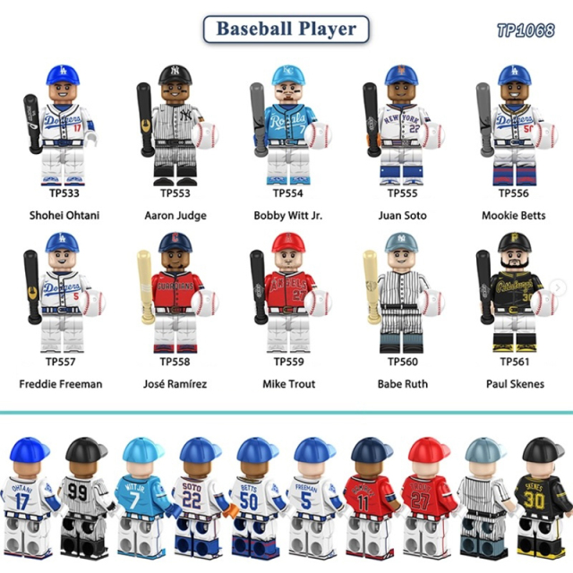 Japanese Baseball Superstar Shohei Ohtani Minifigs Building Block Shohei Ohtani Aaron Witt Jr. Juan Soto Mookie Betts Toy Fans Gift TP1068