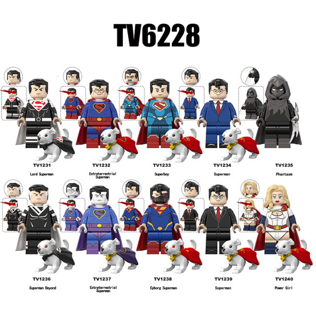 Marvel Superhero Lord Superman Superboy Minifigs Building Block Phantasm DC Comics Children Toy Fans Gift  Compatible TV6228