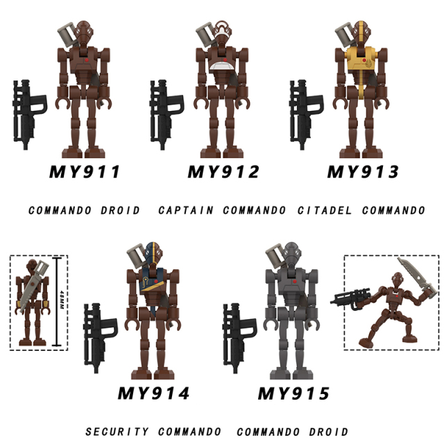 Star Wars Galaxy Battle Droid Building Block Sci-Fi Security Command Droid Robot Trooper Minifigs Collectible Toy Children Gifts MY911-915
