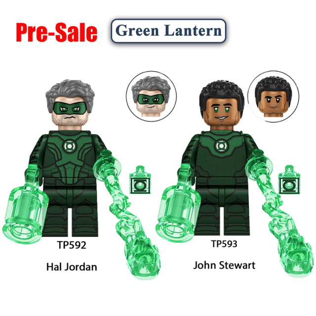 Marvel Superhero Green Lantern Hal Jordan John Stewart Building Block Minifigs DC Comics Toy Energy Weapons Gifts Compatible TP592 TP593