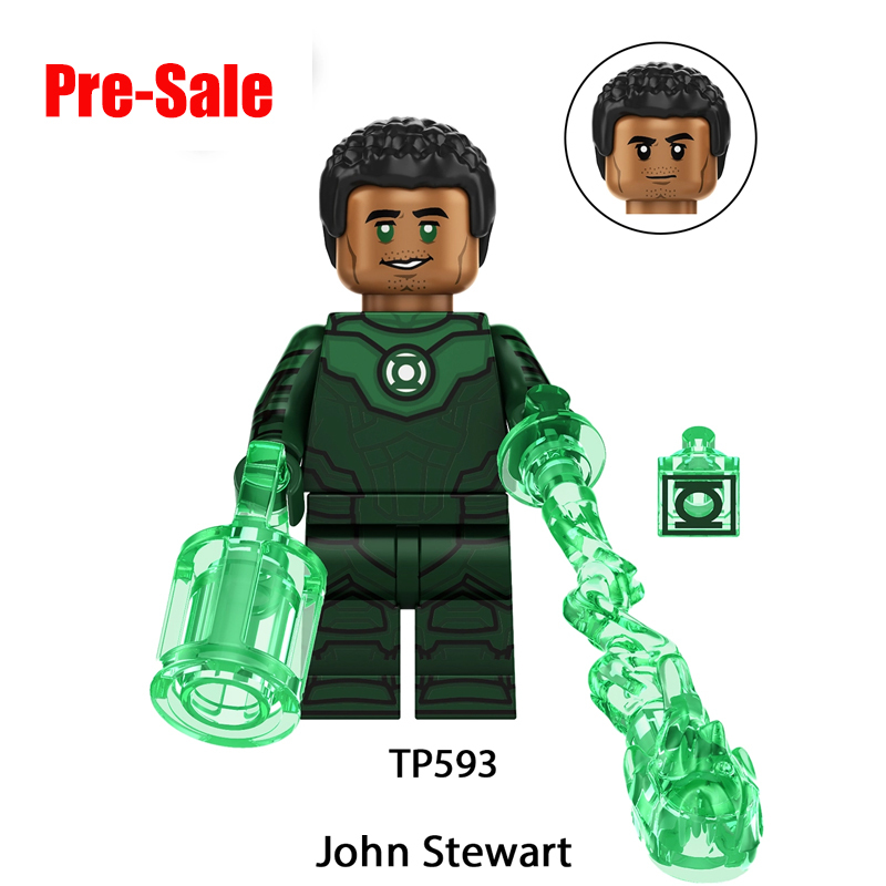 Marvel Superhero Green Lantern Hal Jordan John Stewart Building Block Minifigs DC Comics Toy Energy Weapons Gifts Compatible TP592 TP593