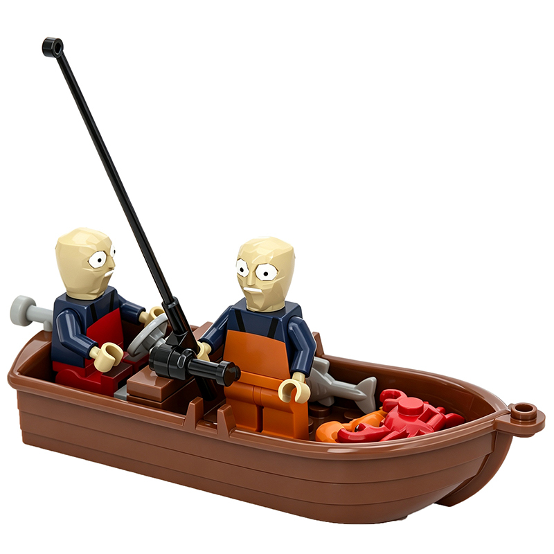 Game How to Fish Fishing Minifigs Building Block Model Fishing Scene Assembly Set Game Character Accessory MOC Toys Gifts Comoatible 996