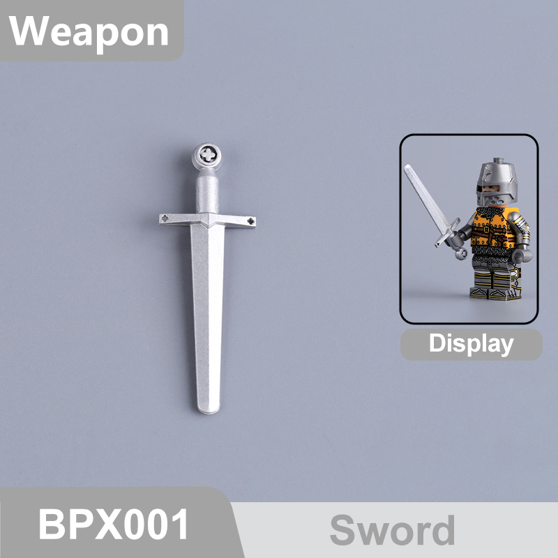 Medieval Weapons Building Block Accessories Historical Knight Minifigs Sword Axe Halberd Spear Polearm Armor Custom Toys Gifts Compatible BPX001-016