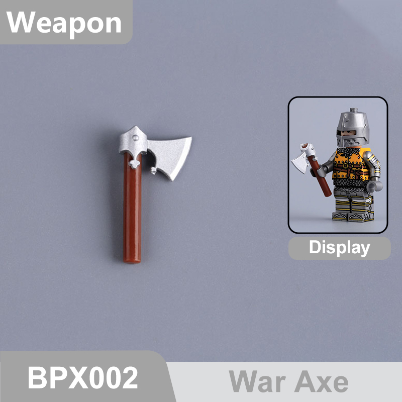 Medieval Weapons Building Block Accessories Historical Knight Minifigs Sword Axe Halberd Spear Polearm Armor Custom Toys Gifts Compatible BPX001-016