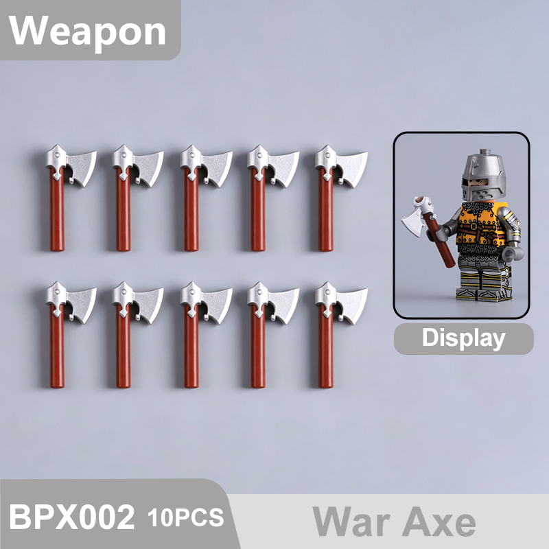 Medieval Weapons Building Block Accessories Historical Knight Minifigs Sword Axe Halberd Spear Polearm Armor Custom Toys Gifts Compatible BPX001-016