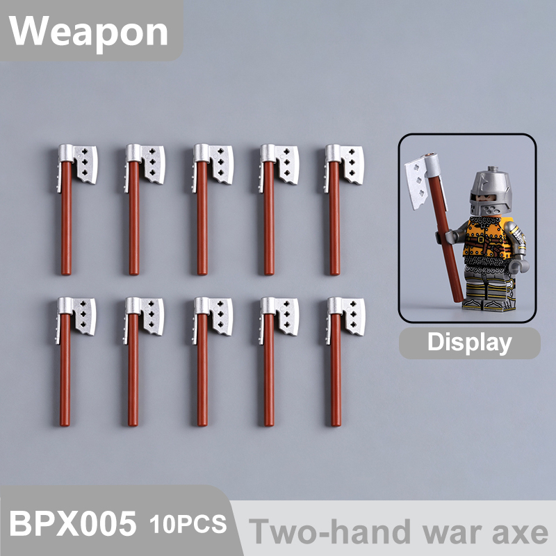 Medieval Weapons Building Block Accessories Historical Knight Minifigs Sword Axe Halberd Spear Polearm Armor Custom Toys Gifts Compatible BPX001-016