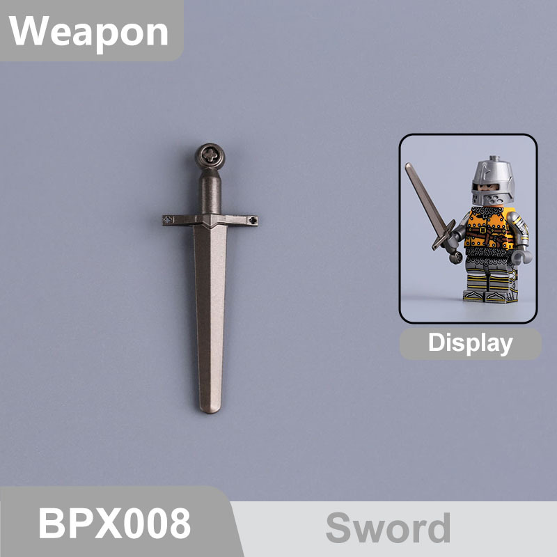 Medieval Weapons Building Block Accessories Historical Knight Minifigs Sword Axe Halberd Spear Polearm Armor Custom Toys Gifts Compatible BPX001-016