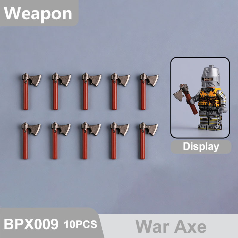Medieval Weapons Building Block Accessories Historical Knight Minifigs Sword Axe Halberd Spear Polearm Armor Custom Toys Gifts Compatible BPX001-016