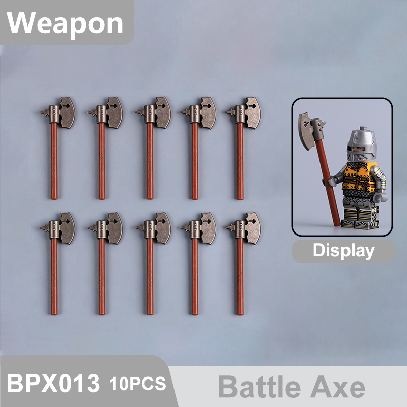 Medieval Weapons Building Block Accessories Historical Knight Minifigs Sword Axe Halberd Spear Polearm Armor Custom Toys Gifts Compatible BPX001-016