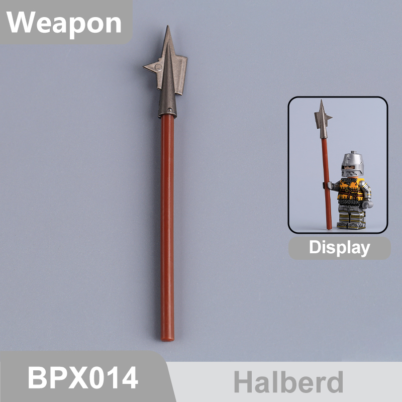 Medieval Weapons Building Block Accessories Historical Knight Minifigs Sword Axe Halberd Spear Polearm Armor Custom Toys Gifts Compatible BPX001-016