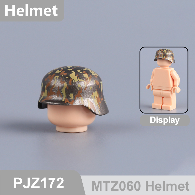 WW2 German MP40 Soldier Helmet Building Block Accessory Military Headgear Historical Minifigs Custom MOC Toy PJZ172