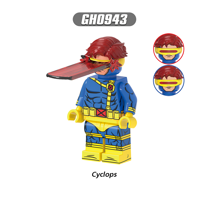 Marvel Superhero Rogue Cyclops Magneto Minifigs Building Block DC Comics Gambit Wolvertine Storm Collectible Toy Fans Gifts G0221