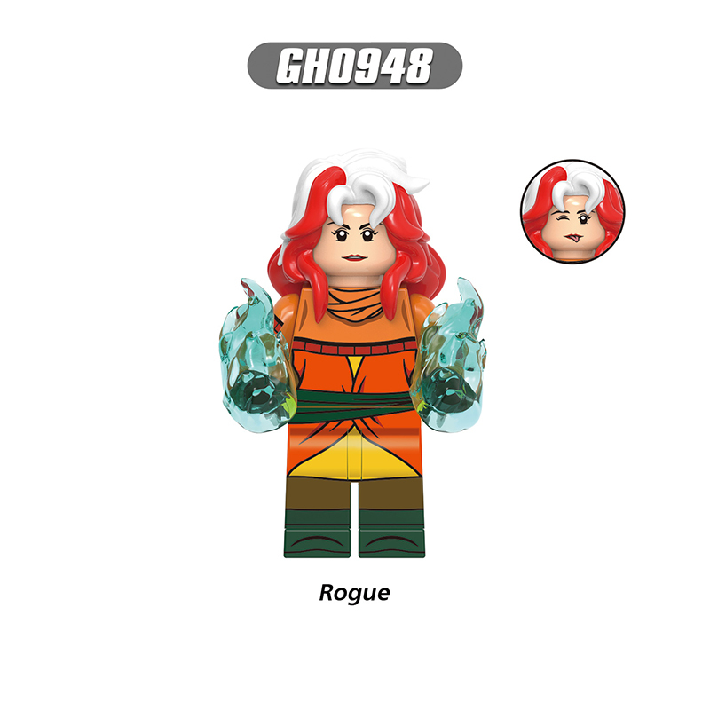 Marvel Superhero Rogue Cyclops Magneto Minifigs Building Block DC Comics Morph Wolvertine Storm Compatible Toy Fans Gifts G0222