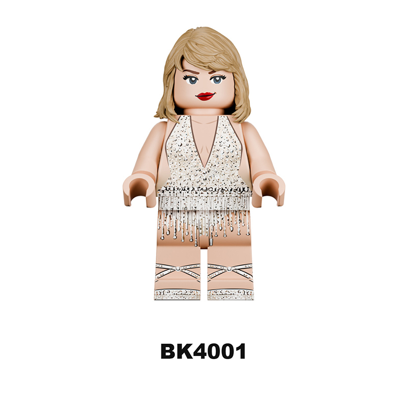 Celebrity Stars Taylor Swift Singer Minifigs Building Blocks Music Fan Toy Display Model Assembly Compatible Gifts BK4001-4006