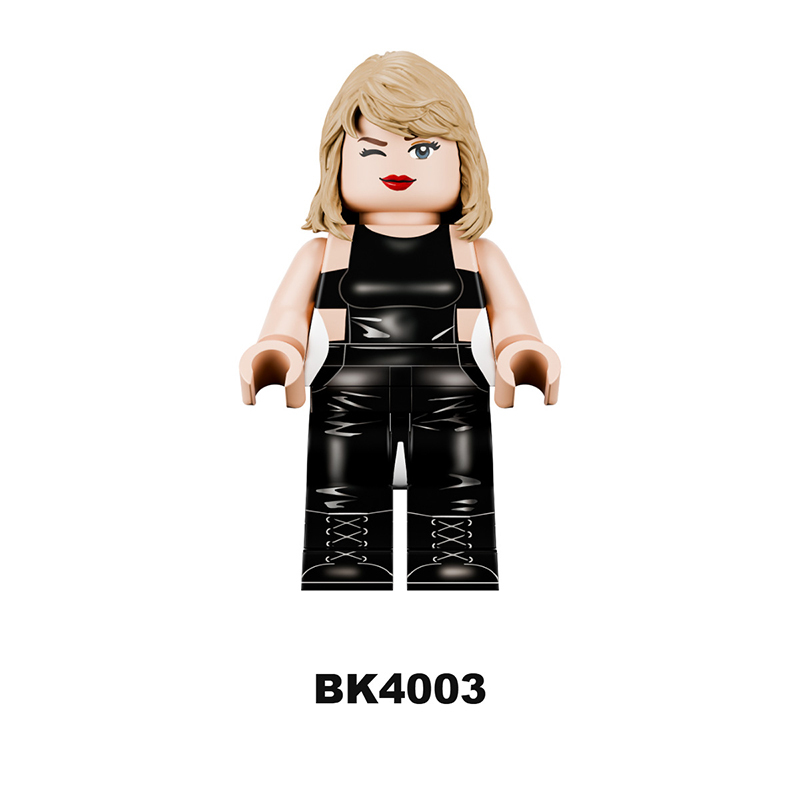 Celebrity Stars Taylor Swift Singer Minifigs Building Blocks Music Fan Toy Display Model Assembly Compatible Gifts BK4001-4006
