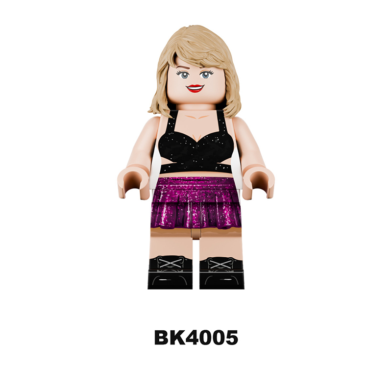 Celebrity Stars Taylor Swift Singer Minifigs Building Blocks Music Fan Toy Display Model Assembly Compatible Gifts BK4001-4006