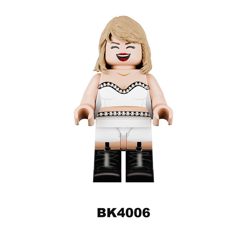 Celebrity Stars Taylor Swift Singer Minifigs Building Blocks Music Fan Toy Display Model Assembly Compatible Gifts BK4001-4006