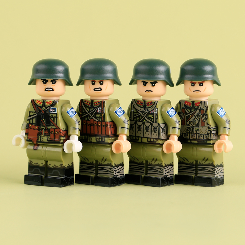 WW2 Chinese Nationalist Solider Minifigs Platoon Leader Building Block Rifleman Republic of China Army Military Collectible Toy Gifts MTZ063-066