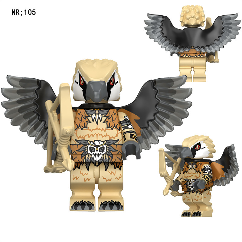 Dungeons and Dragons Aarakocra Bird Warrior Building Block Medieval Minifigs Fantasy Eagle Character Toy Gifts NR101-NR108