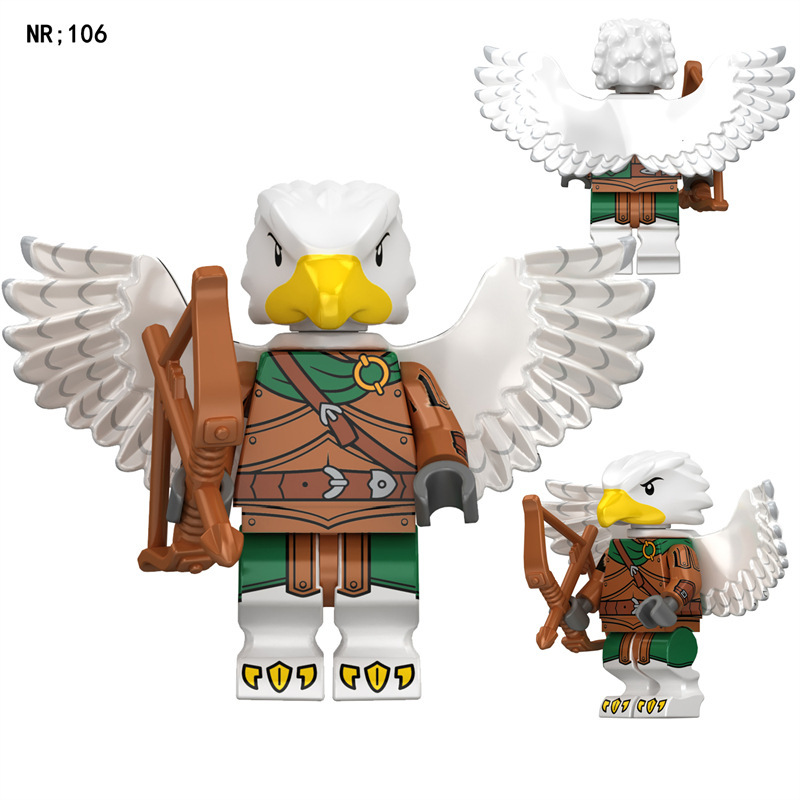 Dungeons and Dragons Aarakocra Bird Warrior Building Block Medieval Minifigs Fantasy Eagle Character Toy Gifts NR101-NR108