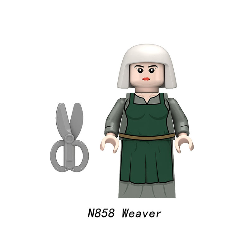 Medieval European Commoner Minifigs Building Block Sexton Baker Historical Village Fisherman Weaver Characters Toys Gifts N855-858